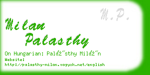 milan palasthy business card